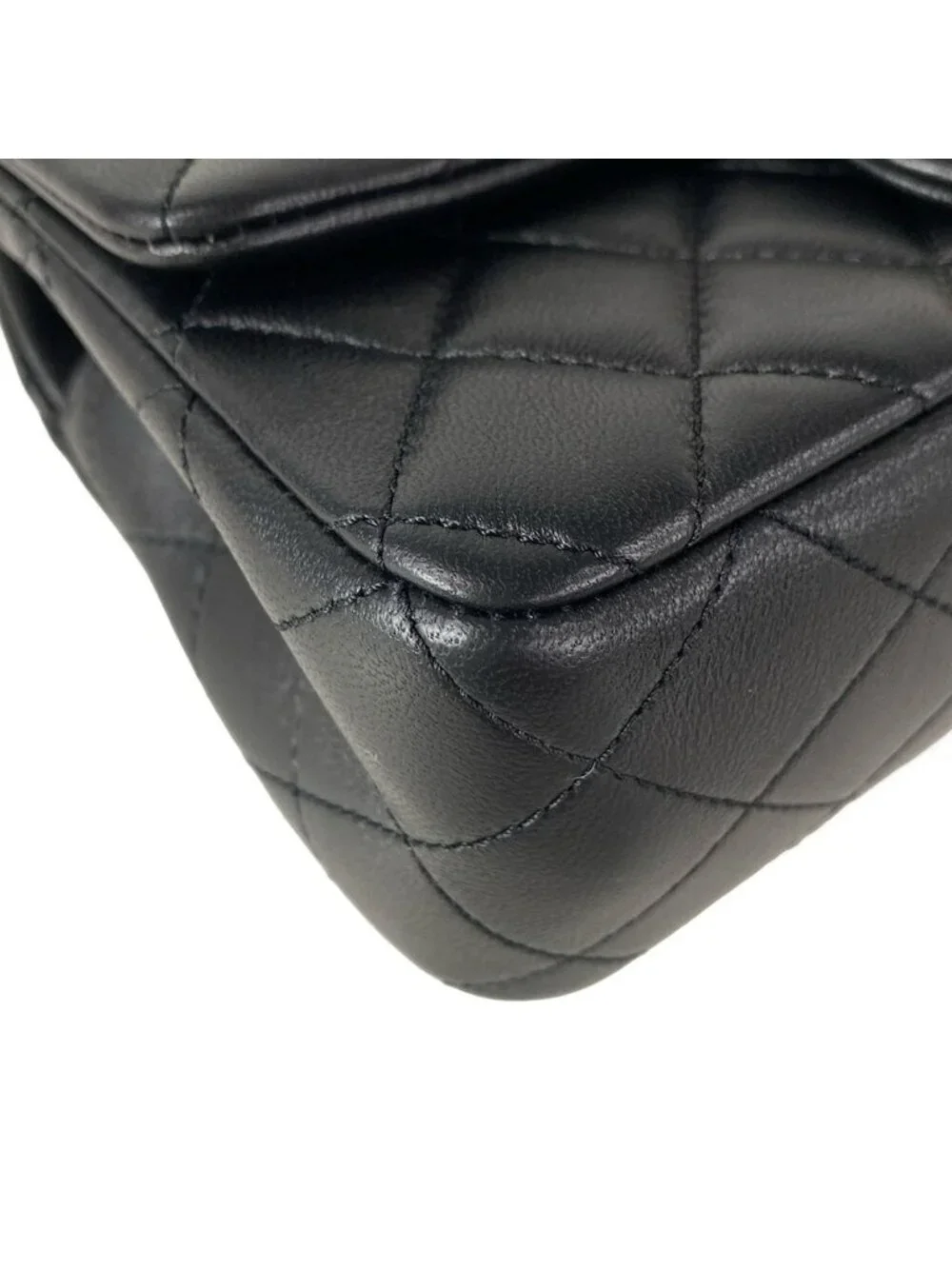 Chanel Shoulder Bag Mini Quilted Black Ball Chain Gold Metal Lambskin
